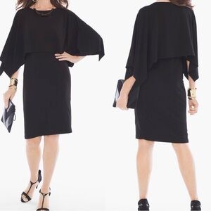 Chico's Convertible Cape Dress in‎ Black Size 3(16) EUC